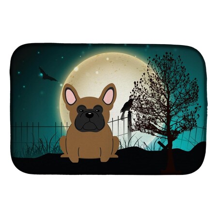 Carolines Treasures Halloween Scary French Bulldog Brown Dish Drying Mat BB2203DDM